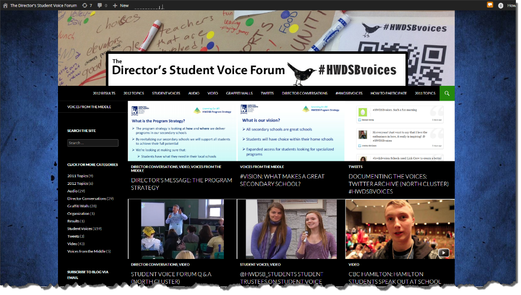 Re-designing the Director’s Student Voice Forum Blog
